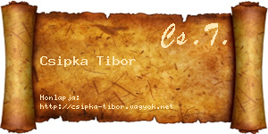 Csipka Tibor névjegykártya